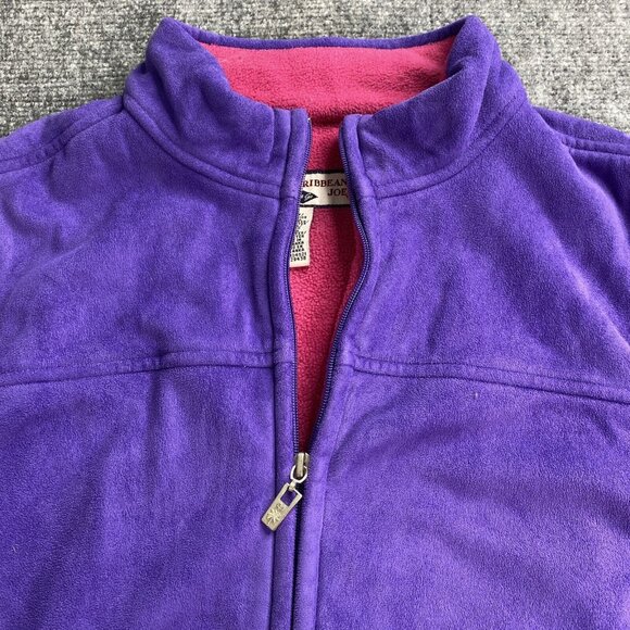 Caribbean Joe Vest Womens M Jacket Purple Fleece Lined Zip Up Activewear CJ - Picture 2 of 7